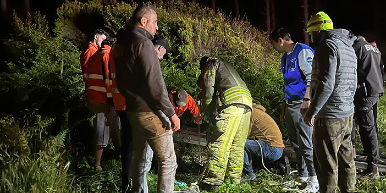 Kuyuya düşen vatandaş ve kedi kurtarıldı