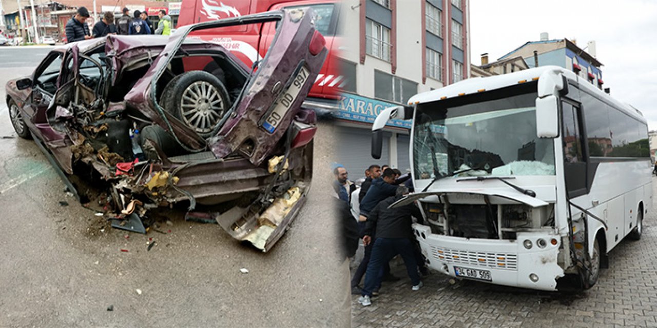 Midibüs ışıklarda bekleyen araçlara daldı: 7 yaralı