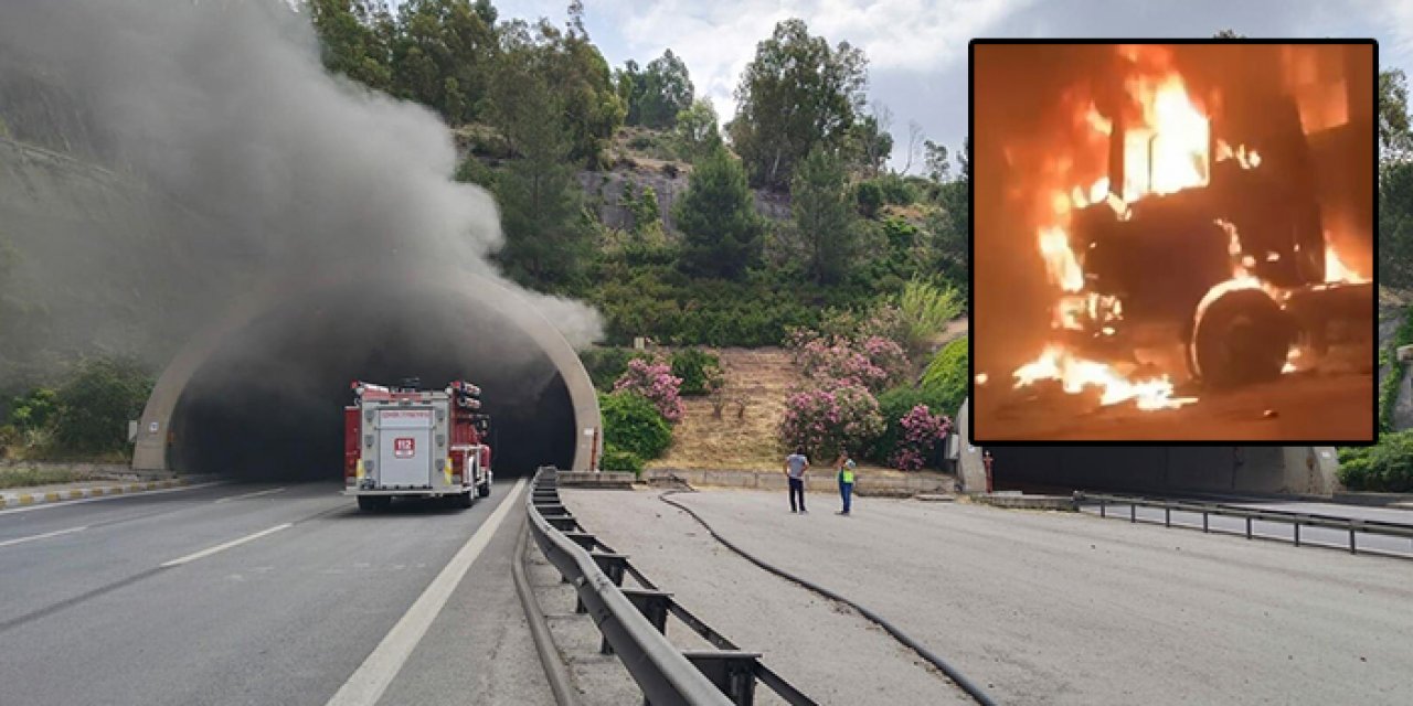 Bayraklı Tüneli'nde korkutan yangın