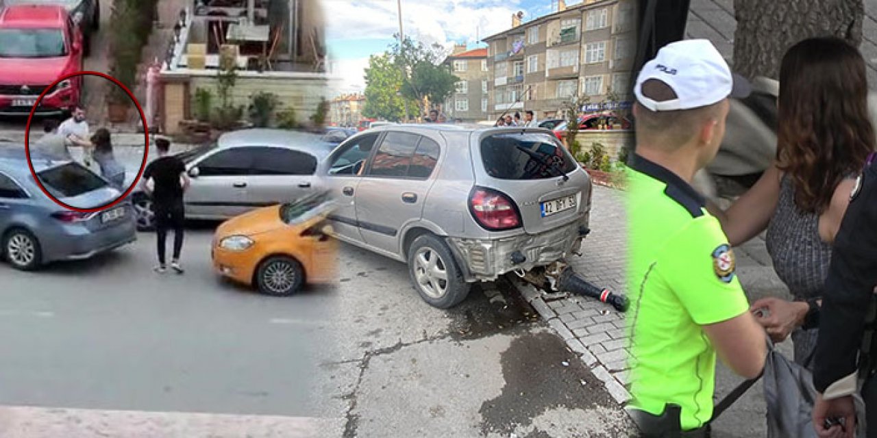 Alkollü kadın trafiği birbirine kattı: çarptığı araçların sahiplerine saldırdı