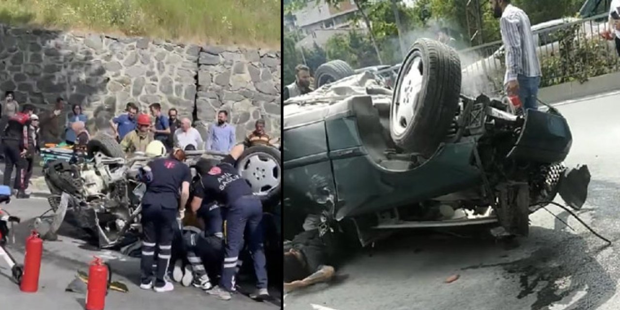 Direksiyon hakimiyetini kaybetti: Takla attı 5 yaralı