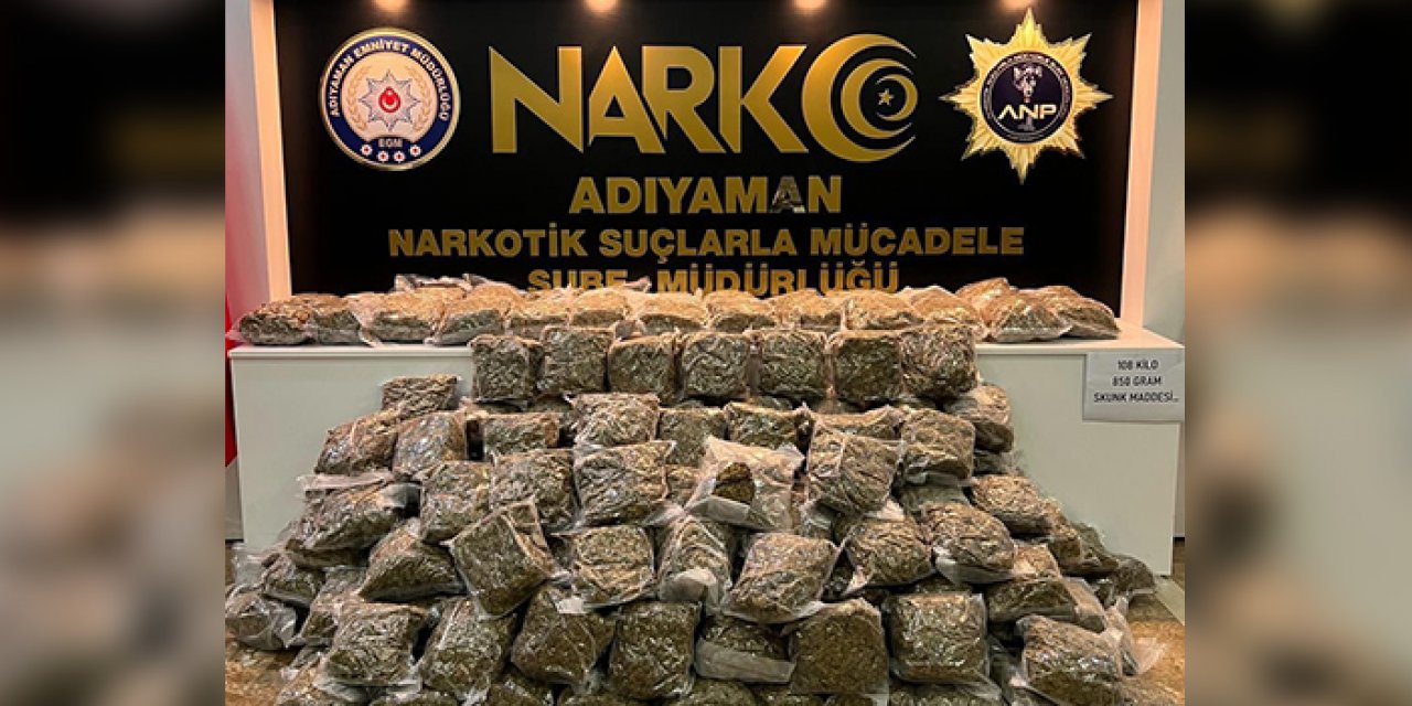 Uyuşturucu operasyonunda 108 kilo skunk ele geçirildi