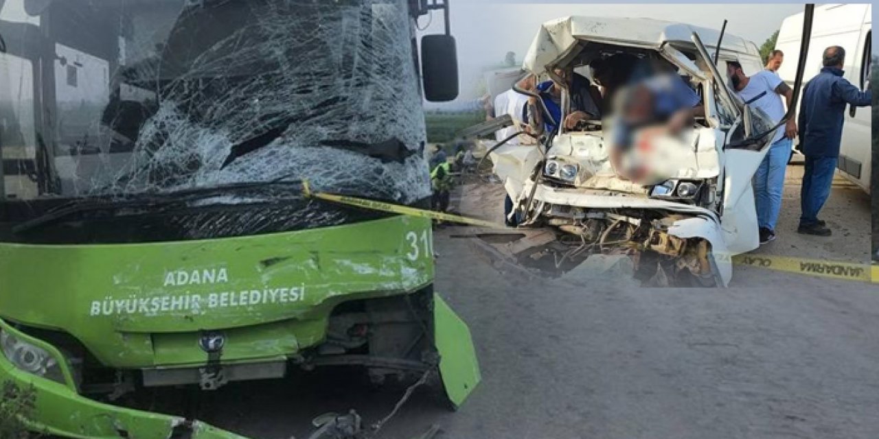 Minibüs ile belediye otobüsü kafa kafaya çarpıştı