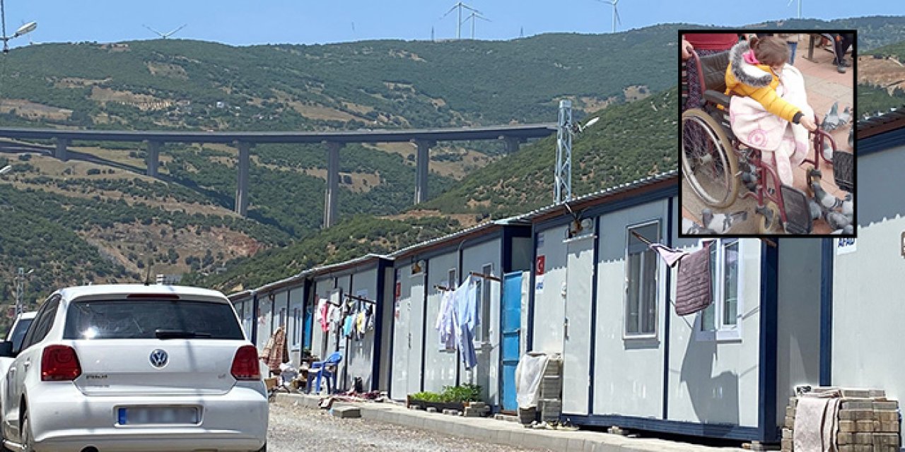 Konteyner kentte yaşayan 5 yaşındaki Merve'nin tekerlekli sandalyesini çaldılar