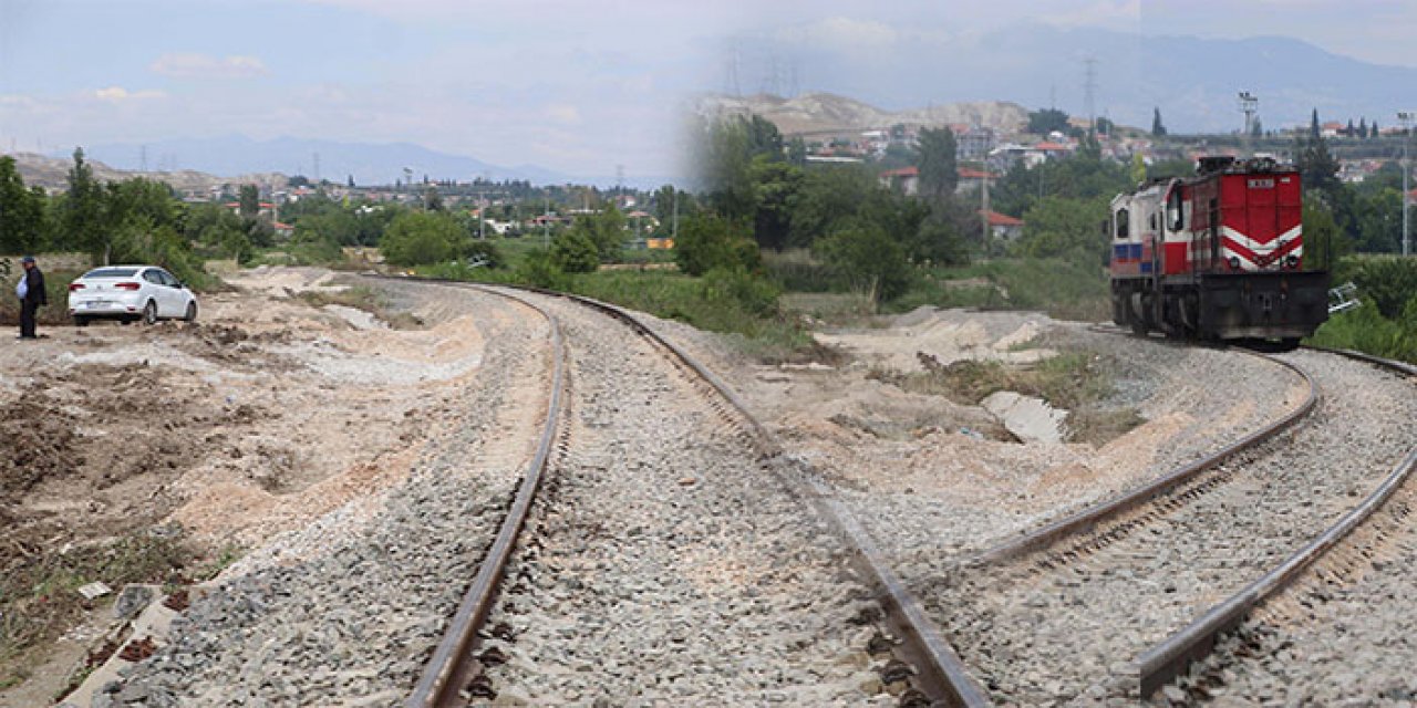 Çöken tren hattının onarımı devam ediyor