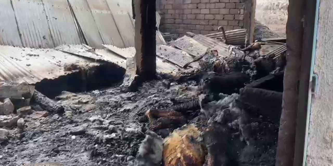 Köyde 5 ahır alev alev yandı! Kundaklama ihtimali değerlendiriliyor