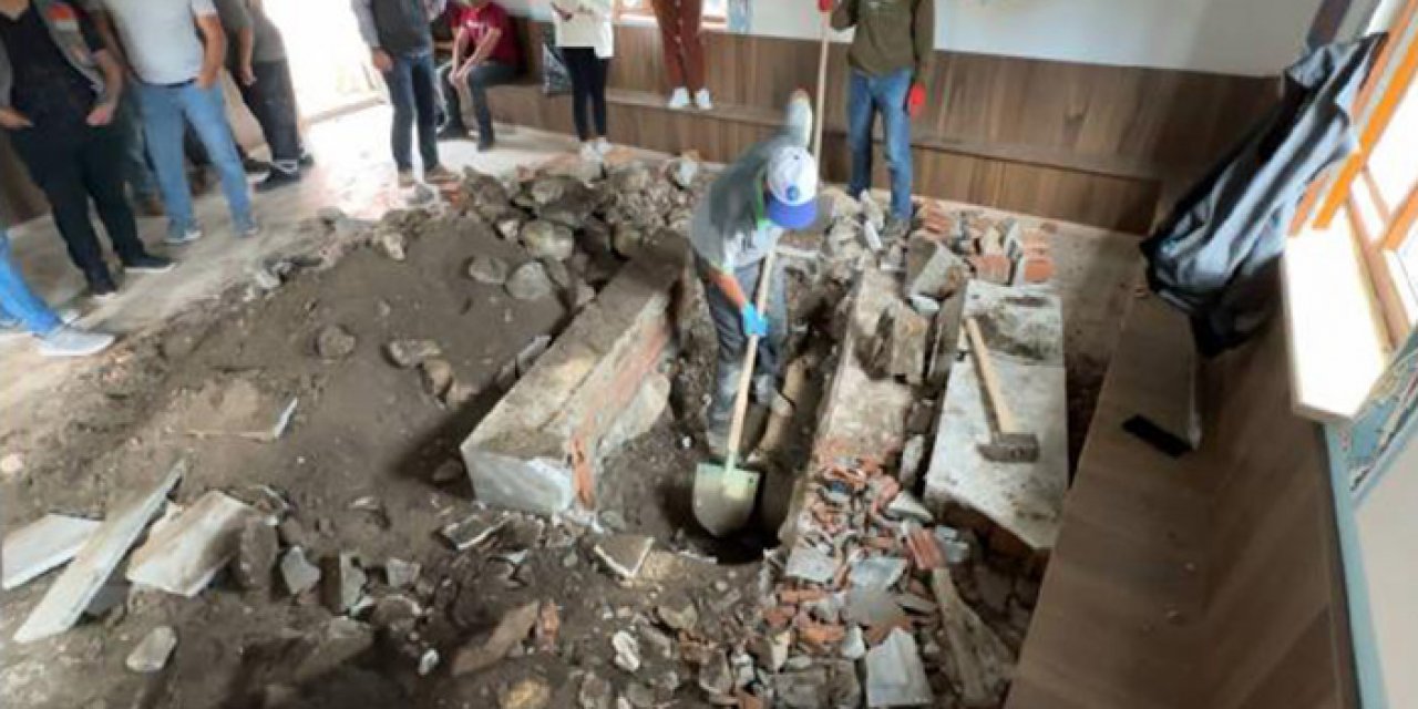 Kaçak yapıdan çıkan kemikler bir insan ile hayvanlara aitmiş