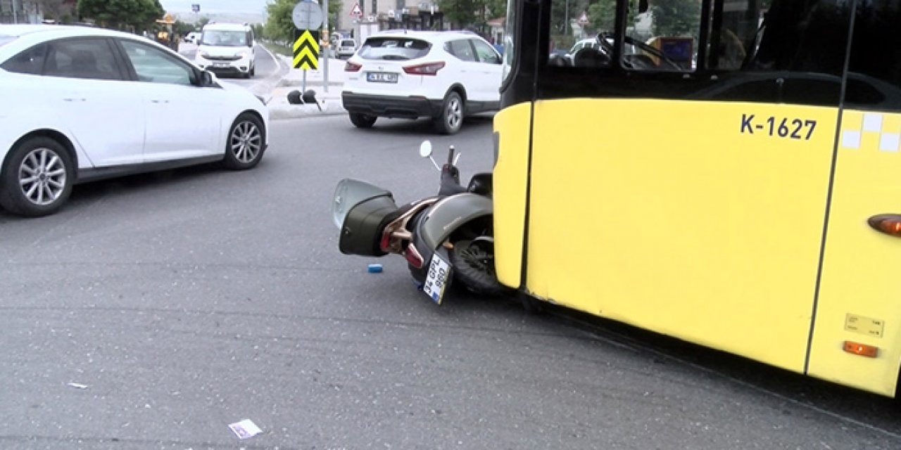 Otobüs ile motosiklet çarpıştı: 2 yaralı
