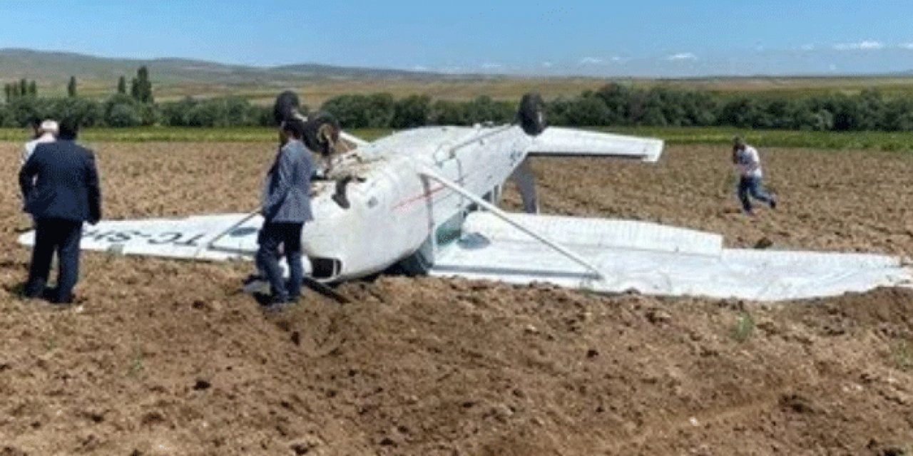 Nevşehir'den kalkan eğitim uçağı Aksaray'da düştü