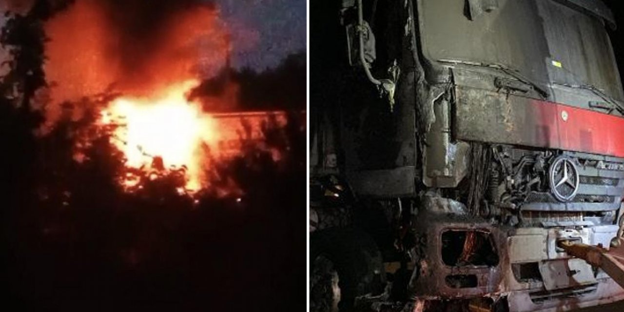 TEM yolunda seyir halindeki TIR'da yangın çıktı