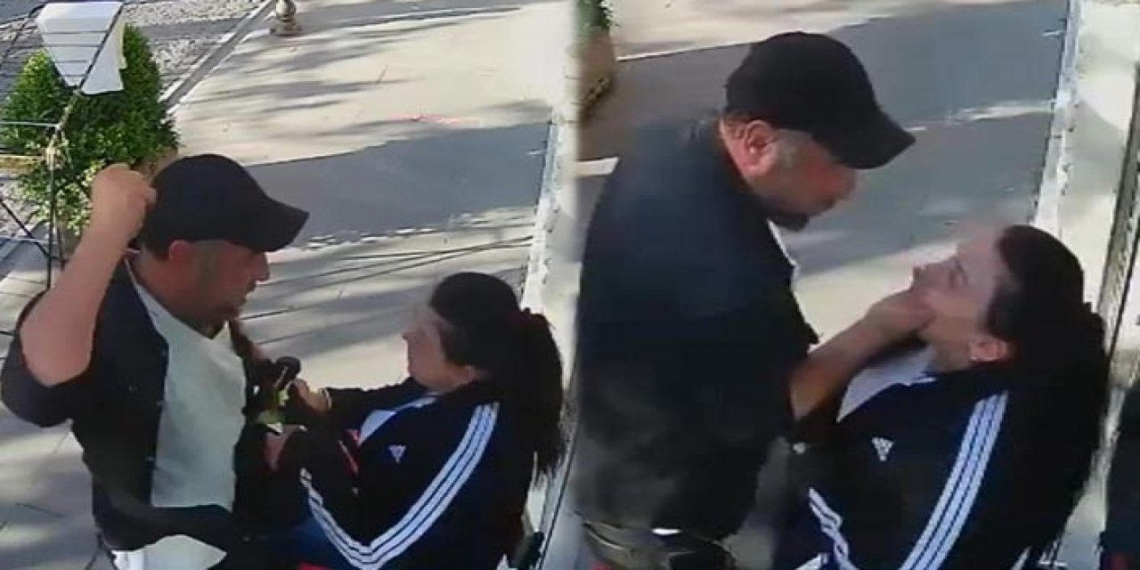 Eskişehir'de bir adam sokak ortasında bir kadını dövdü