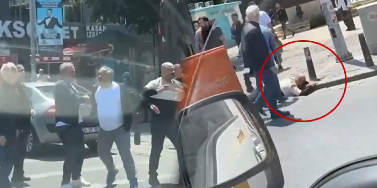 Trafikte bayıltan kavga kameraya yansıdı