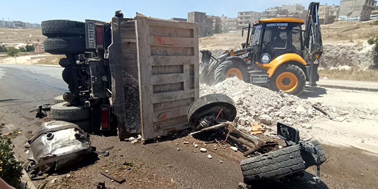 Freni boşalan kamyon korku dolu anlar yaşattı