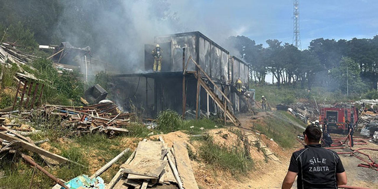 Konteynerdan başlayan yangın ormana sıçradı