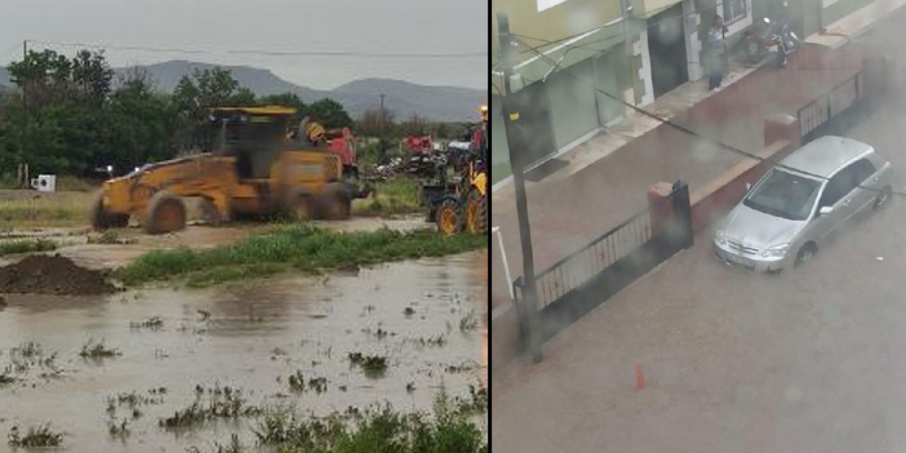 Kayseri'de ev ve caddeleri su bastı