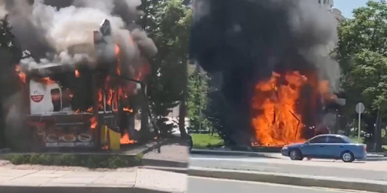Ankara'da köfteci alev alev yandı! 1 çalışan yaralandı
