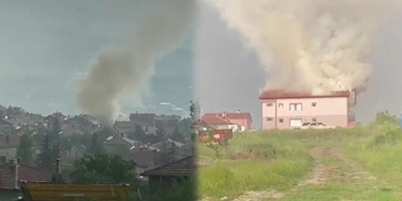 Ankara'da yıldırım düşen evde yangın çıktı!