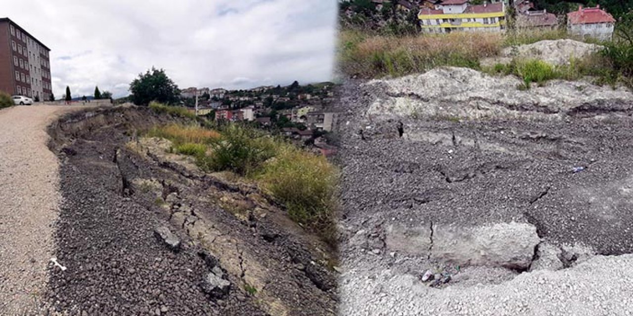 Karabük'te iki okulun yakınında heyelan gerçekleşti
