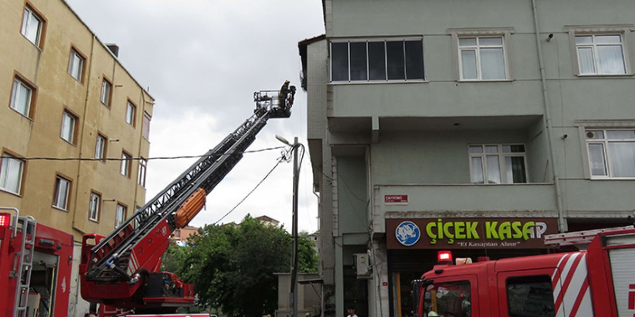 Yangında mahsur kalan babaanne ve toruna itfaiye yetişti