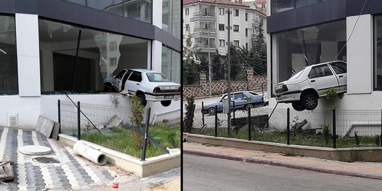 Altındağ’da tuhaf kaza: Binada asılı kaldı