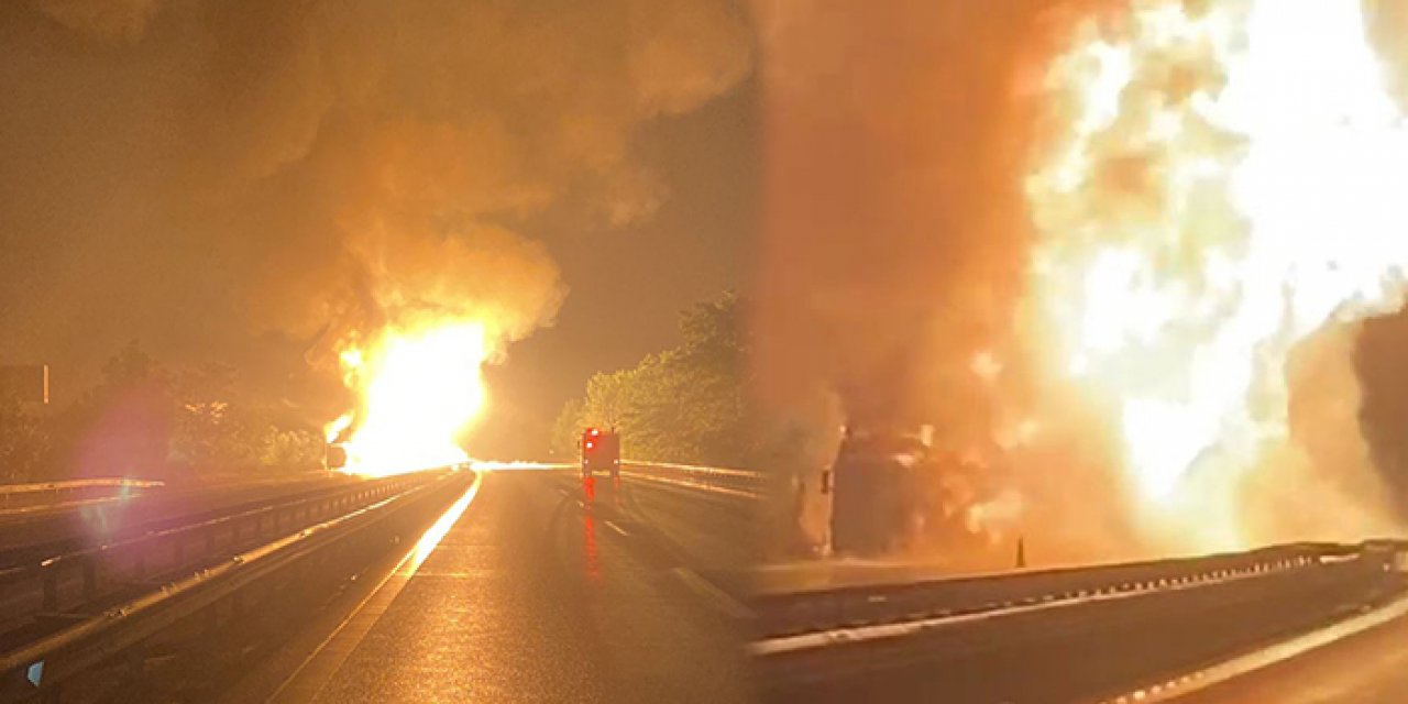 TEM’de alev aldı: Kullanılamaz hale geldi