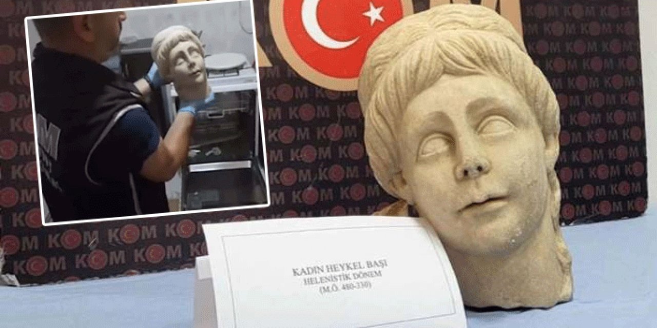 2 bin yıllık heykel başı bakın nereden çıktı!