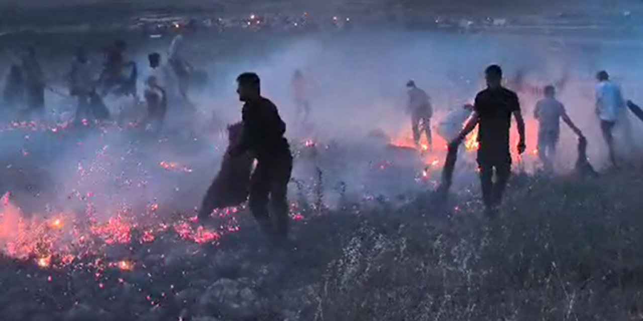 Kilis'te bir merada yangın çıktı