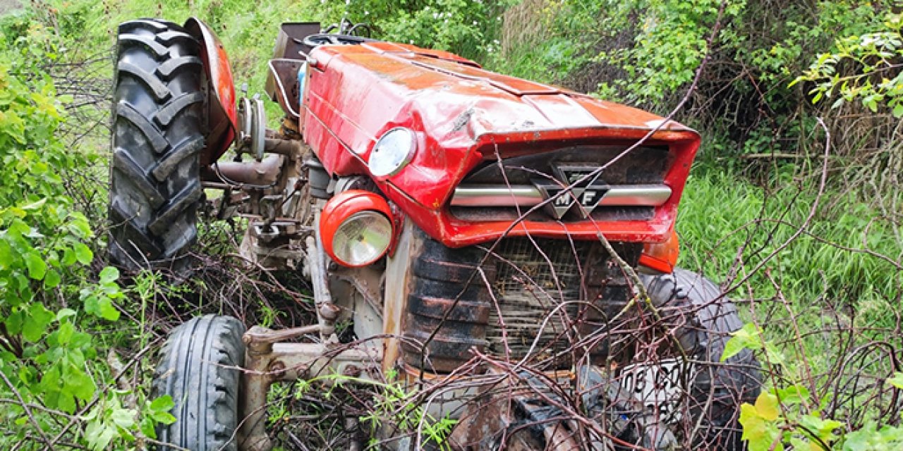 Çubuk'ta korkunç kaza! Şarampole uçan traktörün altında kaldılar