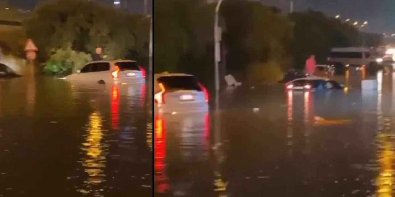 İzmir'de sağanak: Araç sürücüleri zor anlar yaşadı