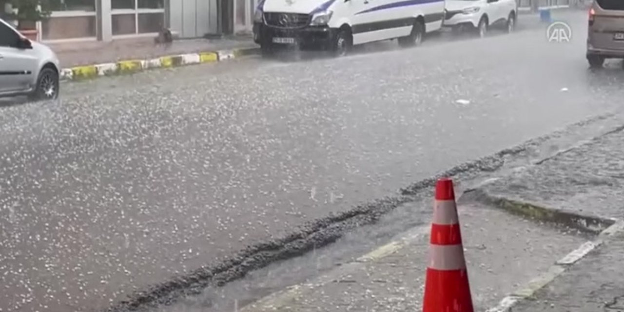 Ardahan'da ceviz büyüklüğünde dolu yağdı