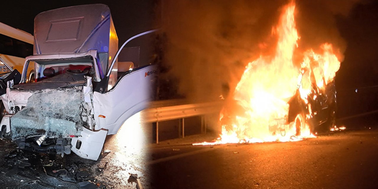 Bir tarafta yangın bir tarafta kaza: 3 ağır yaralı