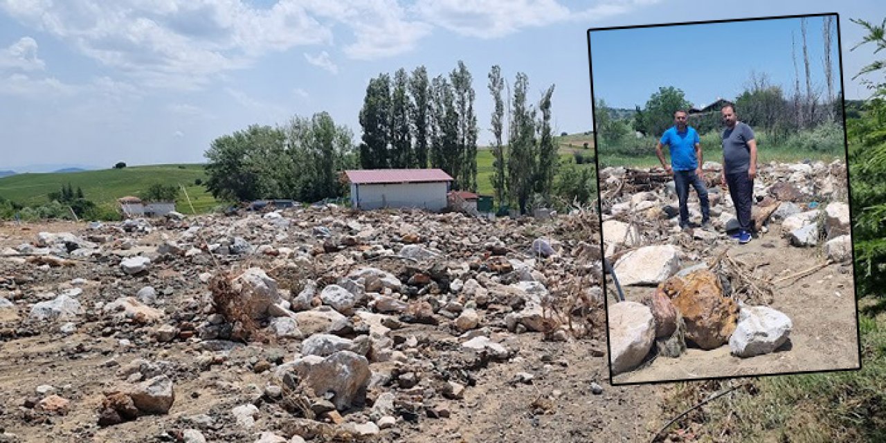 Sel baskınından etkilenen köylü sitem etti: Bahçemize giremiyoruz!