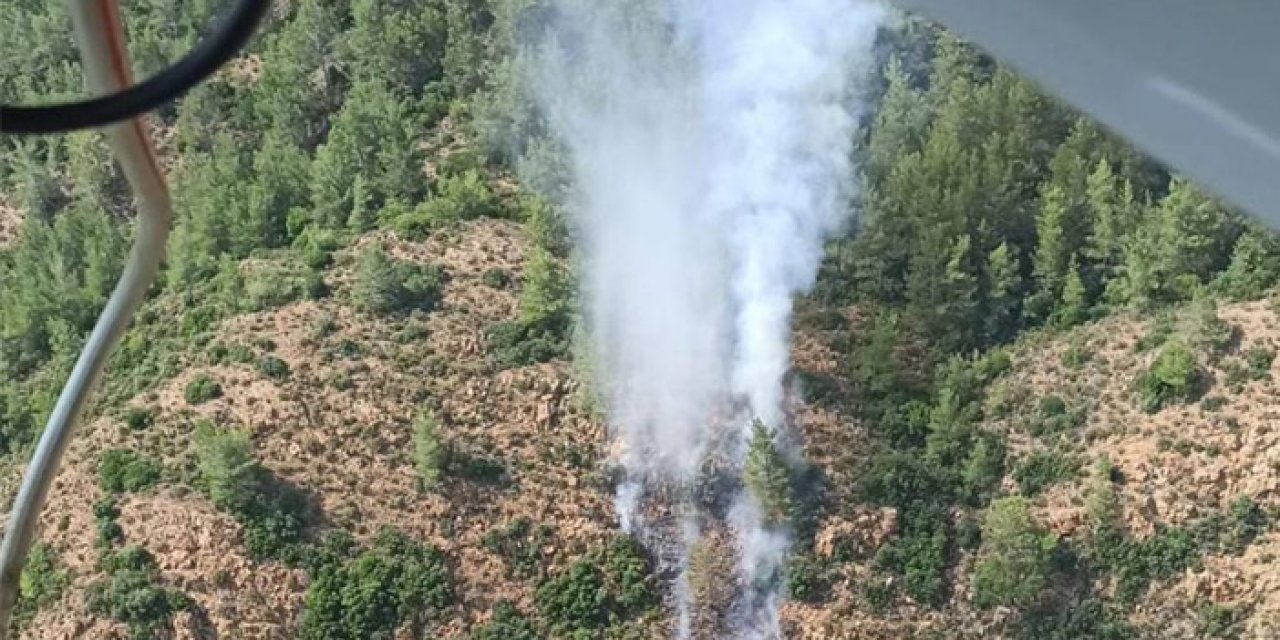 Marmaris'te sarp arazide orman yangını başladı