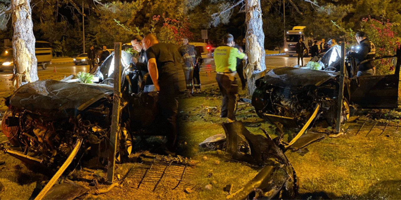Refüjdeki ağaca çarptı: Astsubay hayatını kaybetti, eşi ağır yaralı