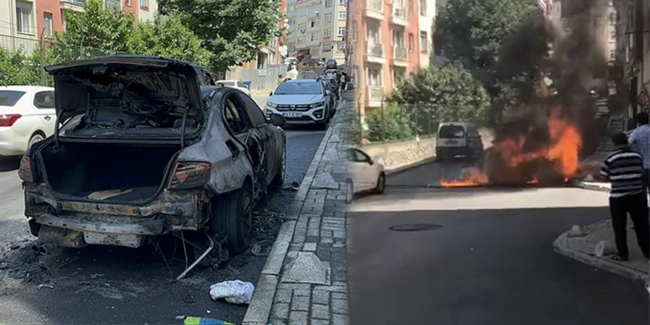 Seyir halindeki araç alev aldı