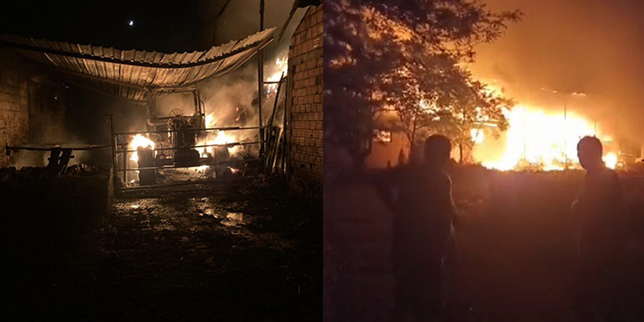 Edirne’de ahır yangını