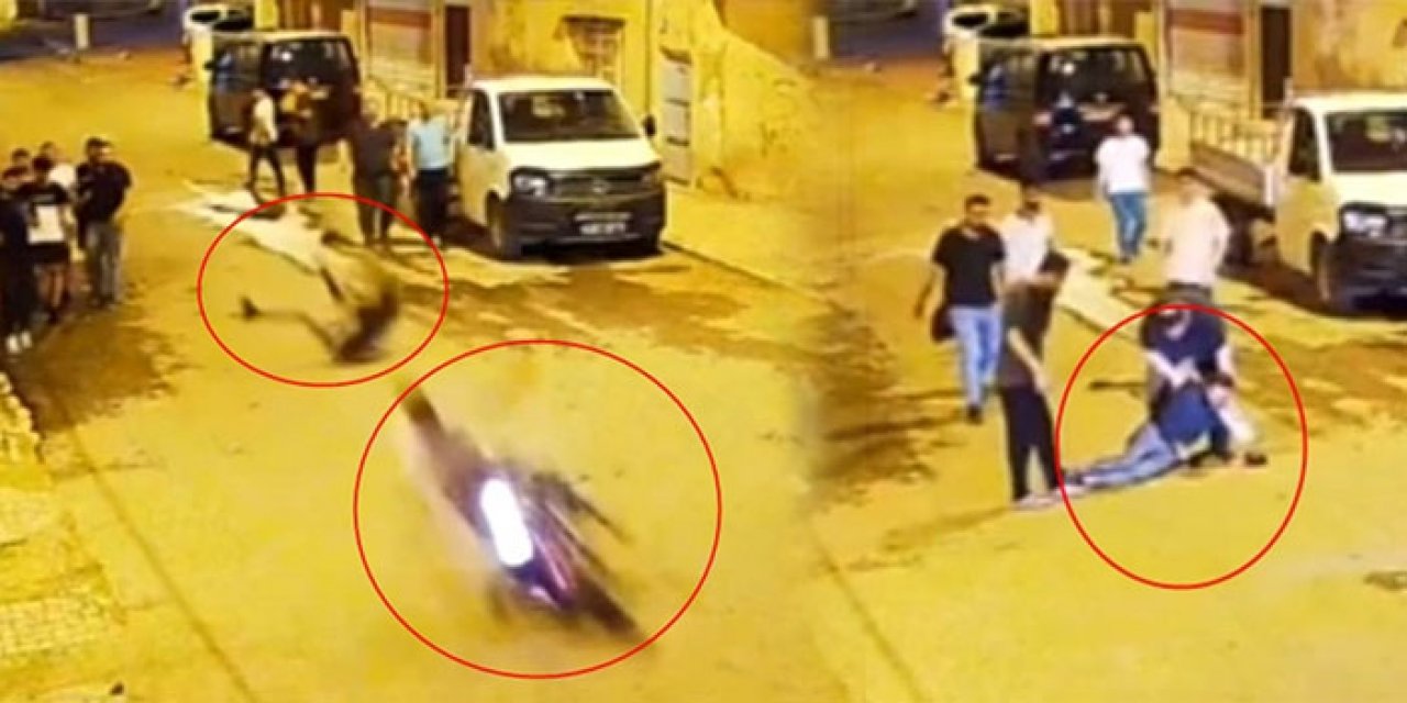 Motosiklet giden yayaya çarptı