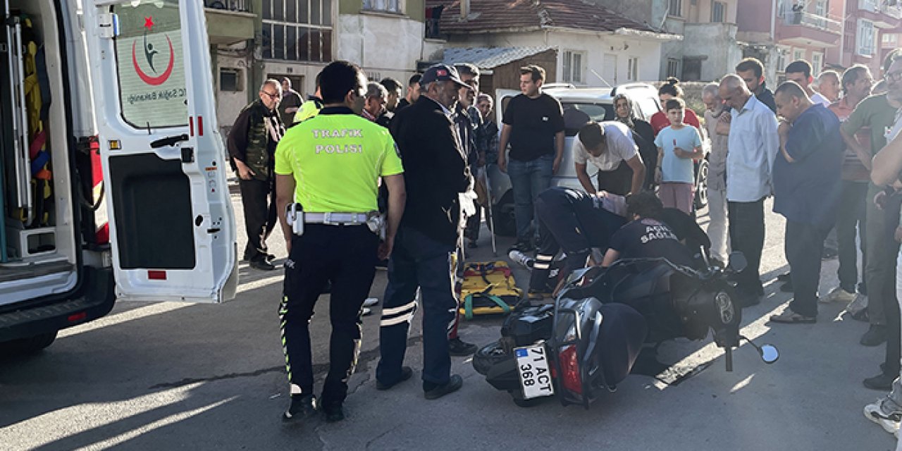 Otomobille motosiklet çarpıştı: 1 ağır yaralı