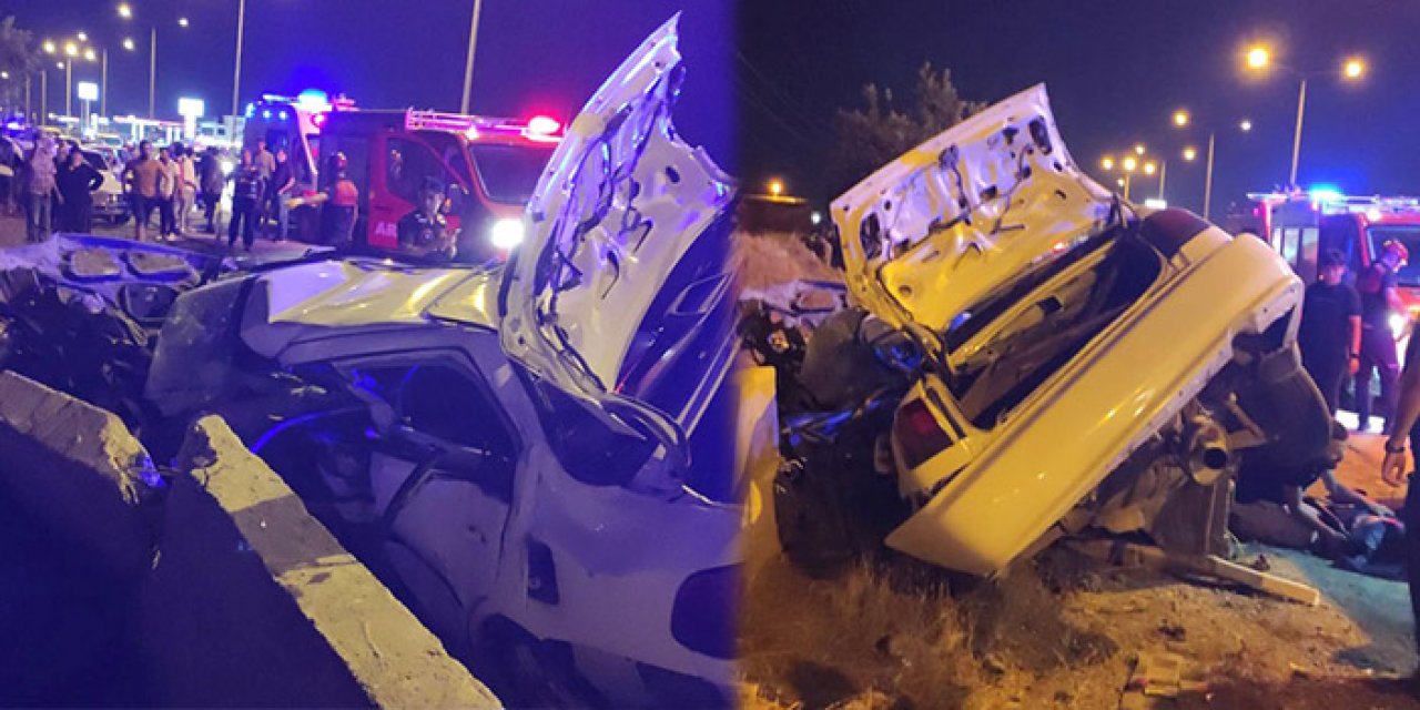 Kontrolden çıkıp karşı şeritteki duvara çarptı: 2 ölü