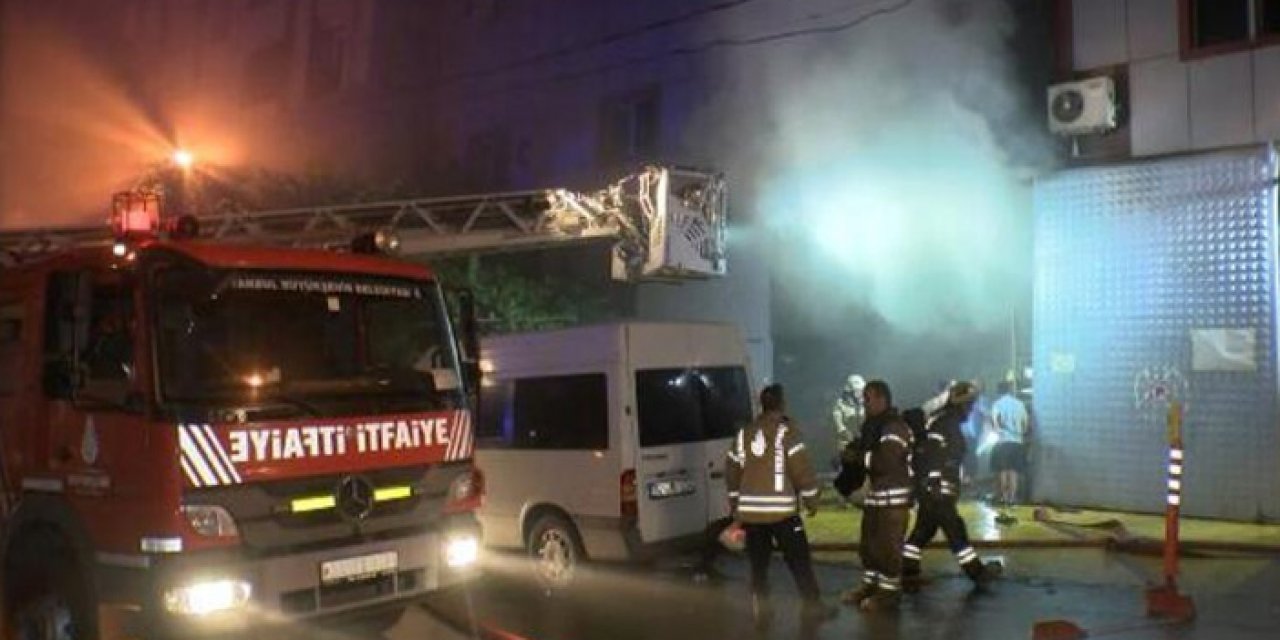 Depoda çıkan yangına itfaiye müdahale etti