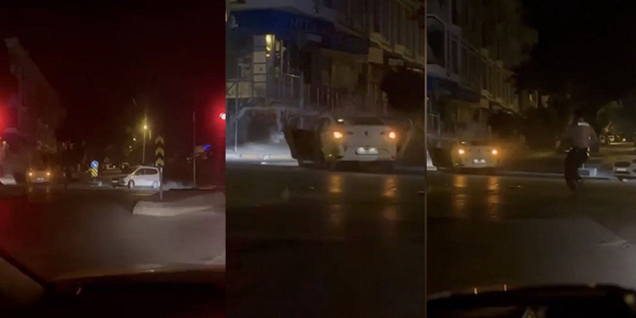 Dur ihtarına uymadı; polis aracına çarpıp kaçtı