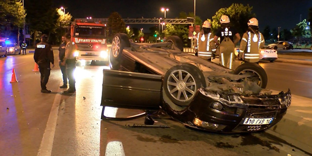 İstanbul’da bir araç takla attı: 1 yaralı