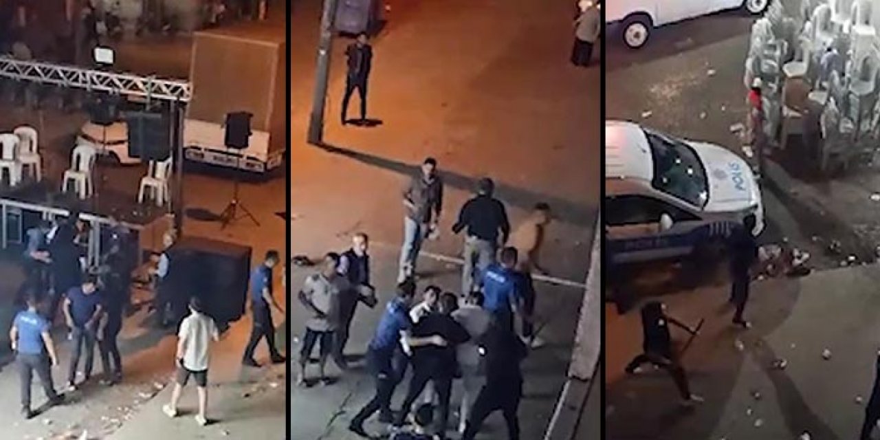 Sokak düğününü sonlandırmaya çalışan polislere saldırı