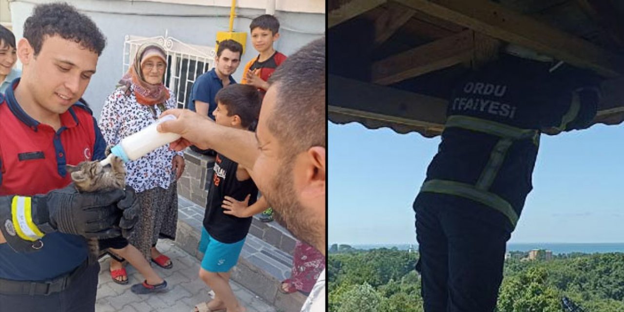 İtfaiyeden içleri ısıtan kurtarma operasyonu