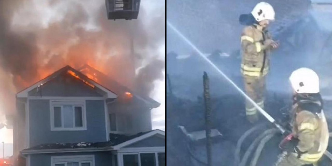 Silivri'de lüks villa alevlere teslim oldu