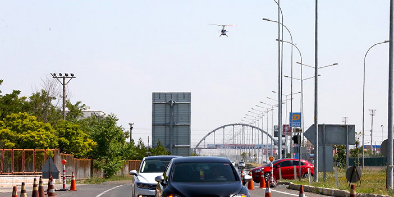 Helikopter destekli trafik denetimi gerçekleştirdi