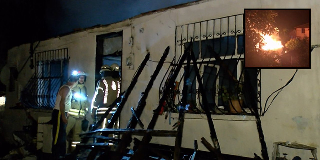 Gece saatlerinde gecekondu alev aldı