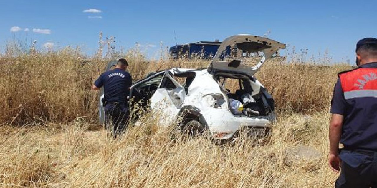 Takla atarak şarampole uçtu