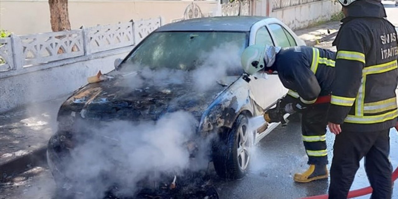 Park halindeki araç alev topuna döndü