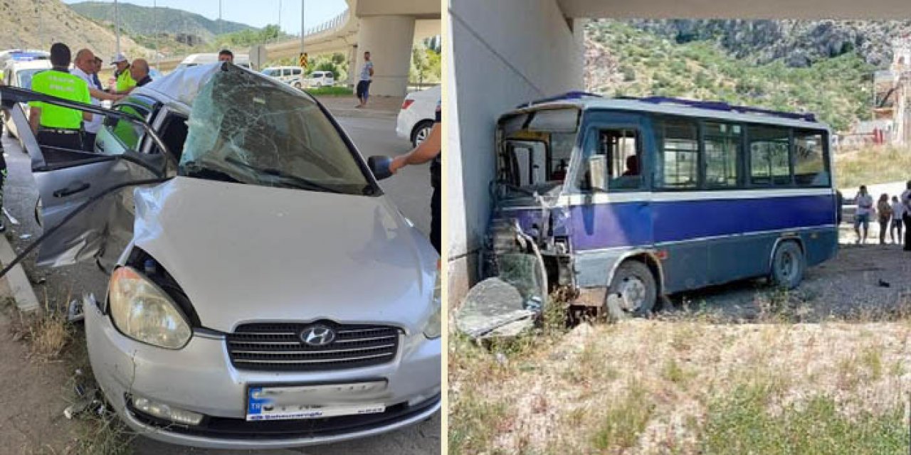 Amasya'daki kazada 1’i bebek 21 kişi yaralandı